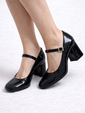 Marc Fisher Black Patent Mary Jane Heels